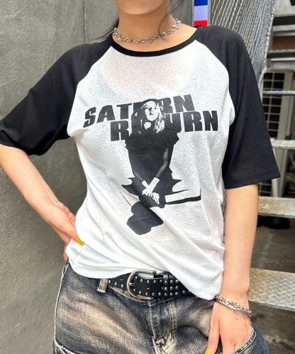 WHO'S WHO gallery Charlotte薄紗插肩五分袖T恤