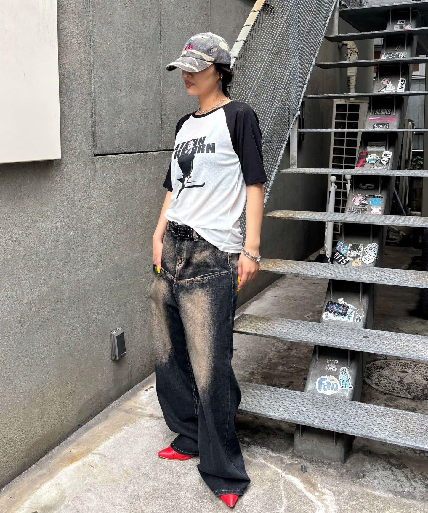 WHO'S WHO gallery Charlotte薄紗插肩五分袖T恤