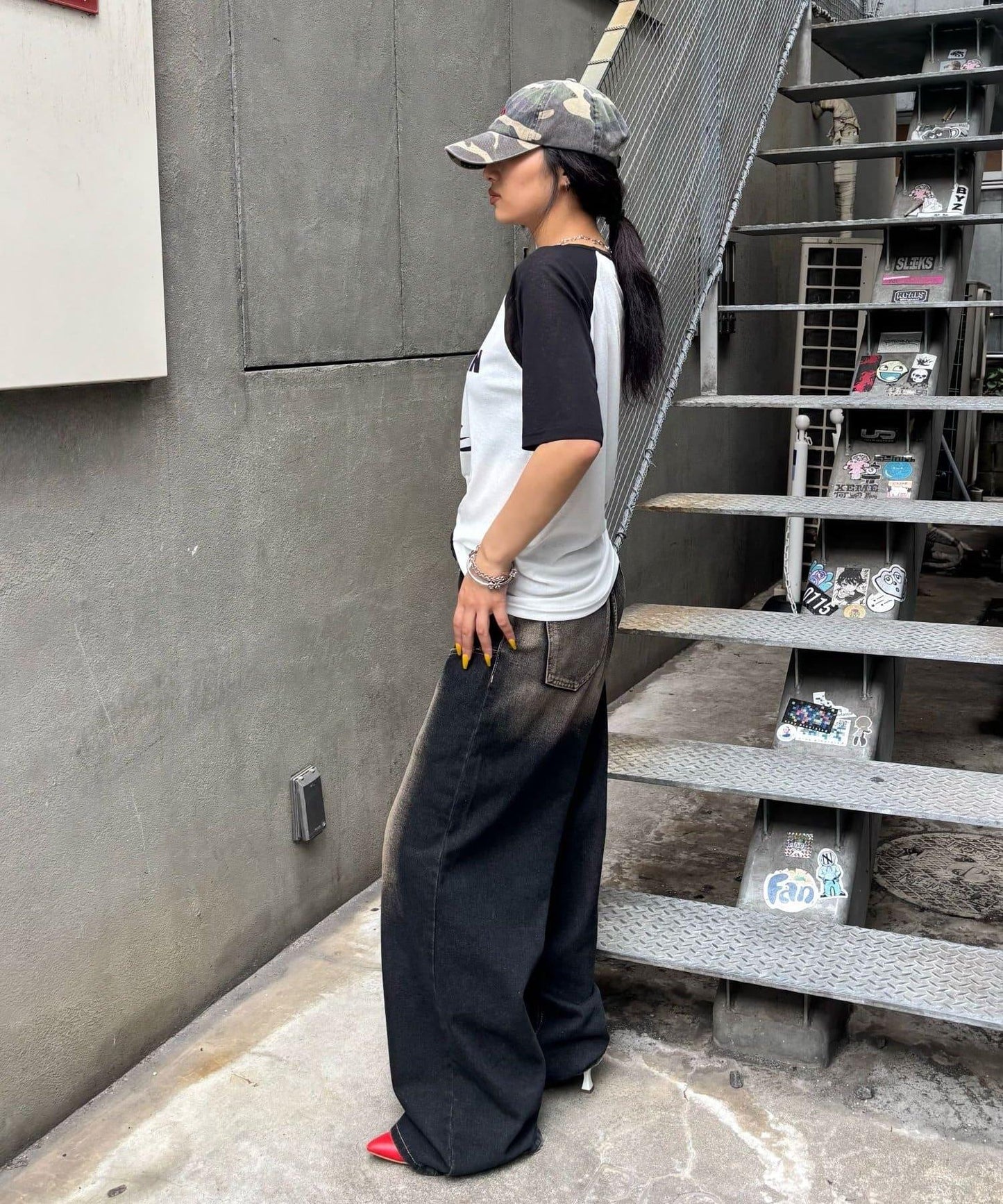 WHO'S WHO gallery Charlotte薄紗插肩五分袖T恤