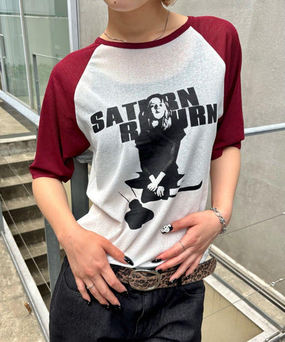 WHO'S WHO gallery Charlotte薄紗插肩五分袖T恤