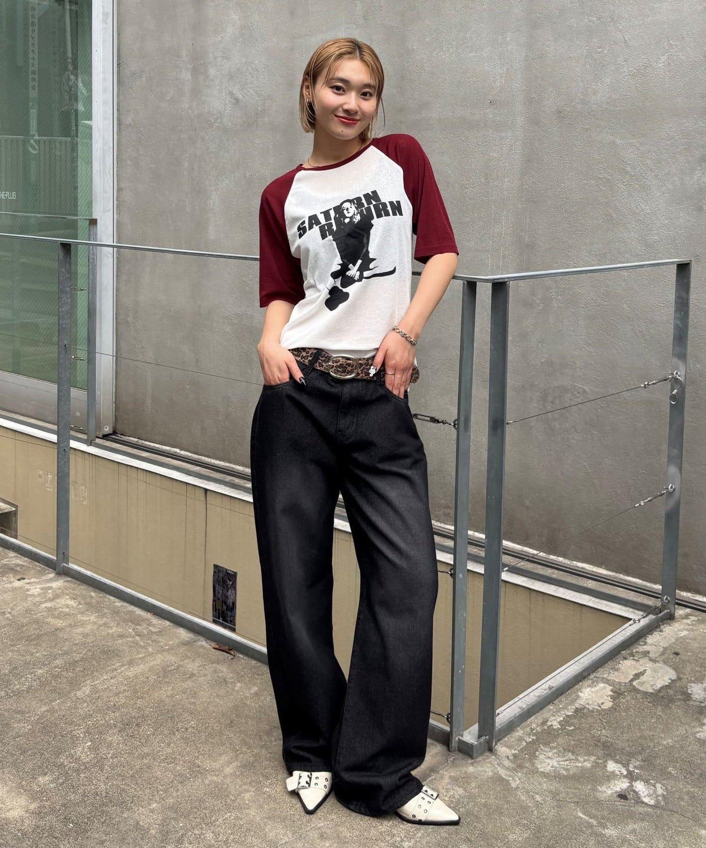 WHO'S WHO gallery Charlotte薄紗插肩五分袖T恤