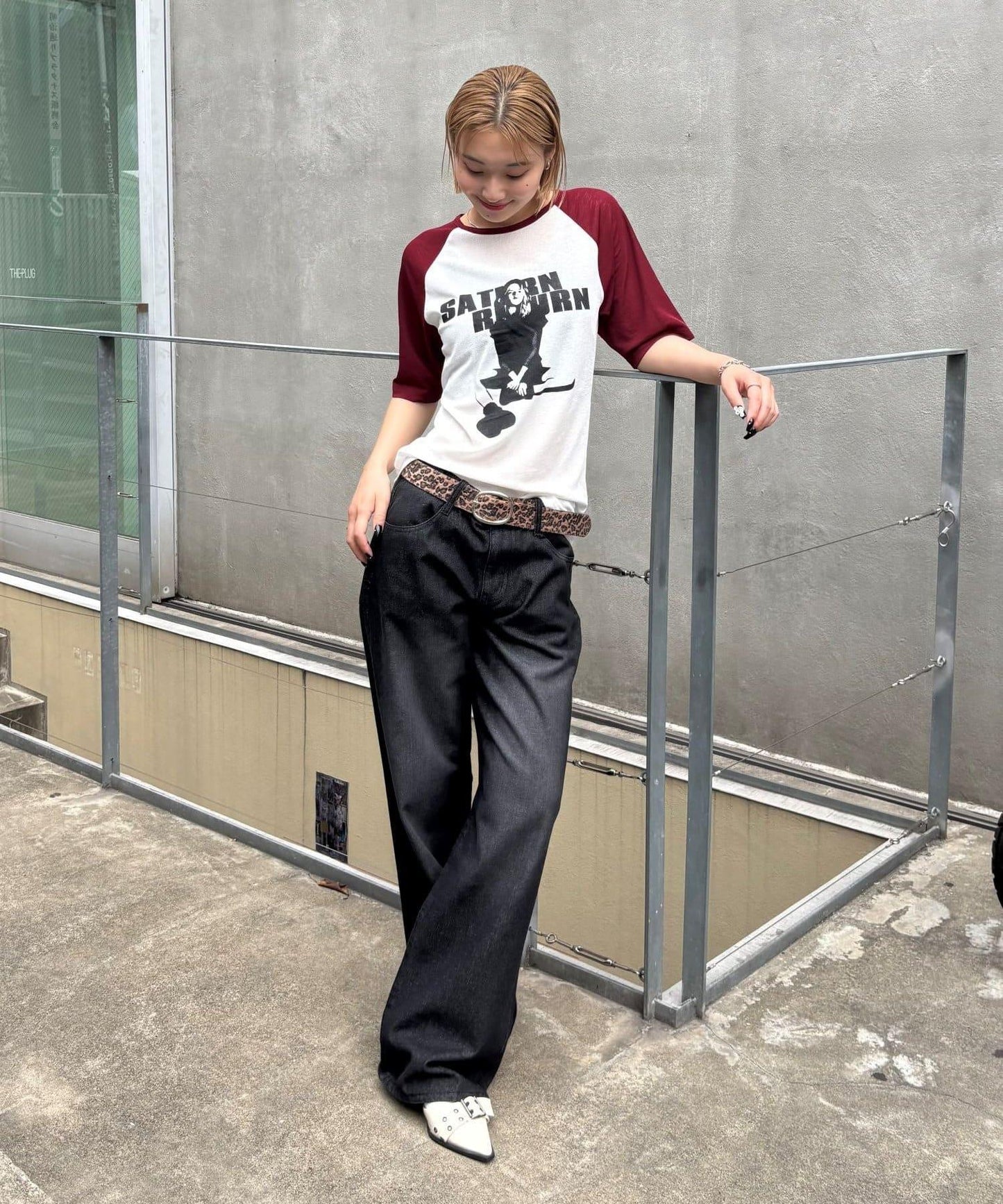 WHO'S WHO gallery Charlotte薄紗插肩五分袖T恤