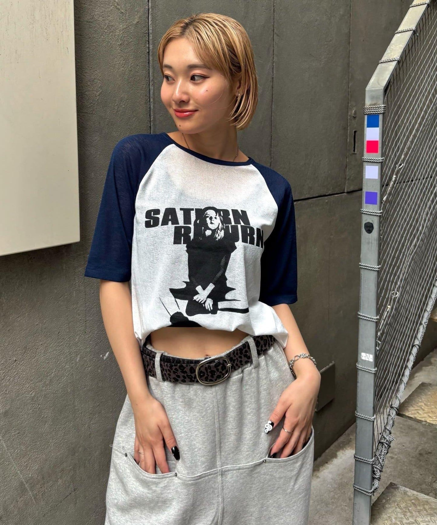 WHO'S WHO gallery Charlotte薄紗插肩五分袖T恤