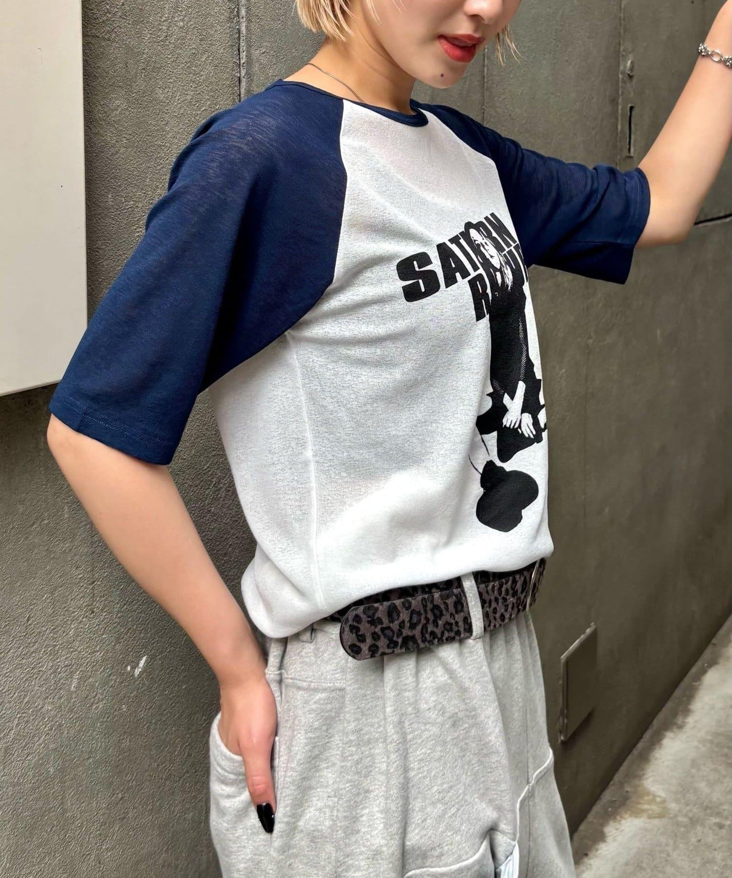 WHO'S WHO gallery Charlotte薄紗插肩五分袖T恤