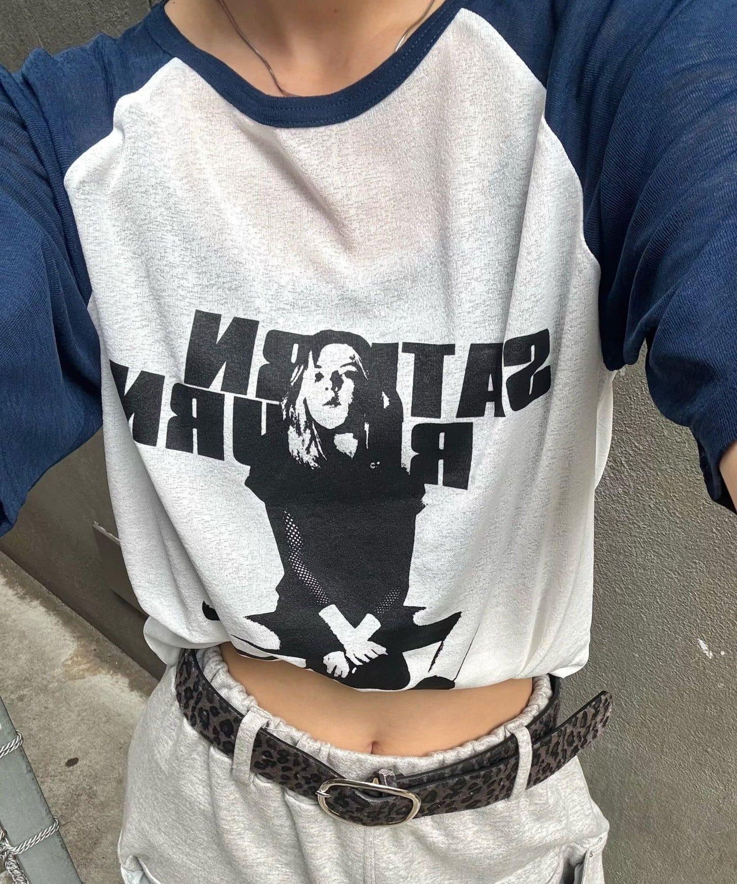 WHO'S WHO gallery Charlotte薄紗插肩五分袖T恤