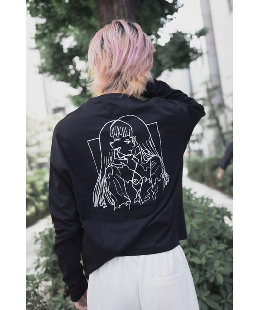gibous×LHP/吉博斯×LHP/Twins女孩長款T恤/合作長袖T恤