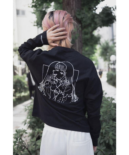 gibous×LHP/吉博斯×LHP/Twins女孩長款T恤/合作長袖T恤