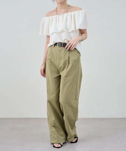 【顯色◎】荷葉邊無袖襯衫