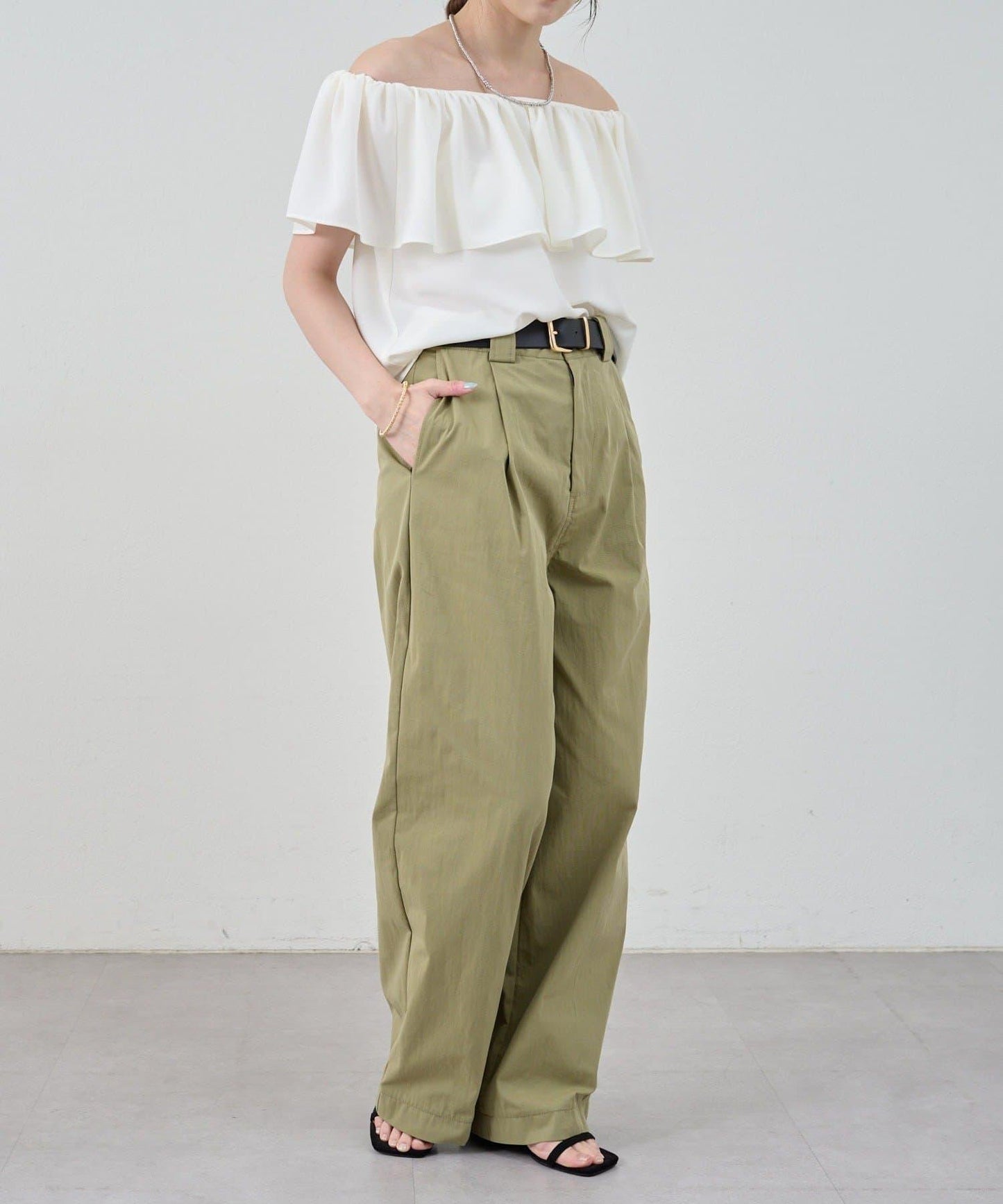 【顯色◎】荷葉邊無袖襯衫