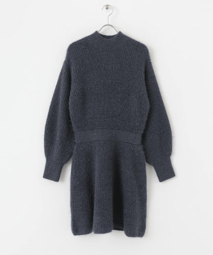 收腰針織連衣裙