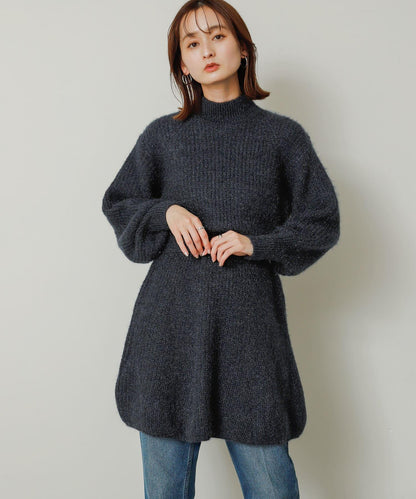 收腰針織連衣裙