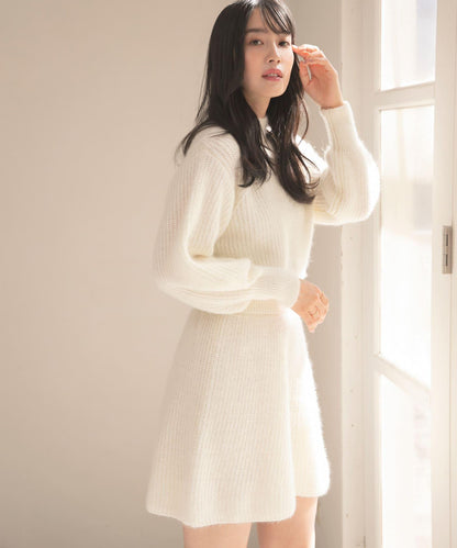 收腰針織連衣裙