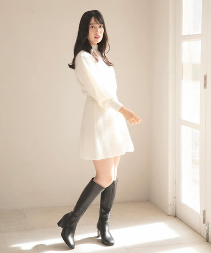 收腰針織連衣裙