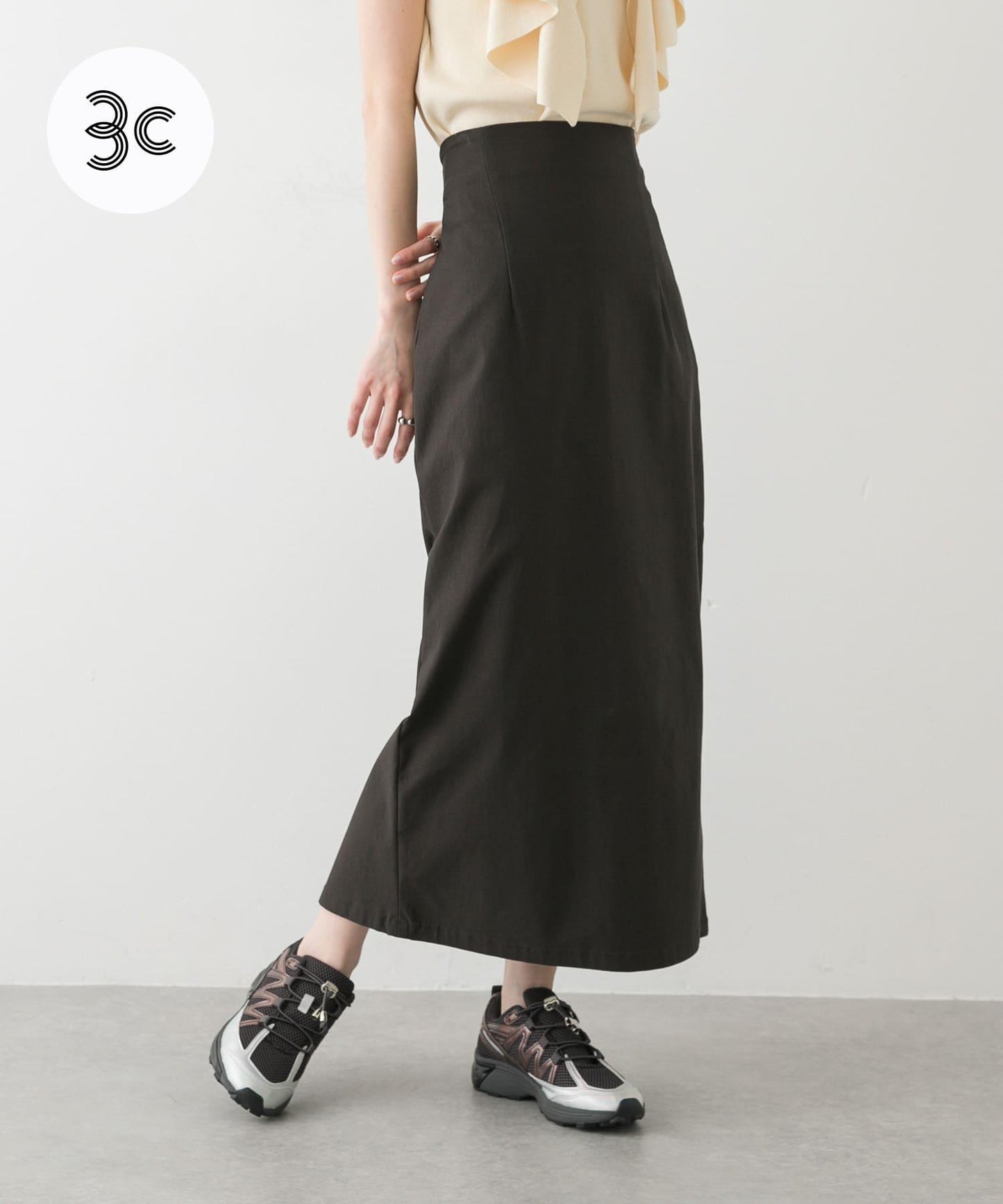 「/部分門店限定尺碼」彈力吊帶高腰裙