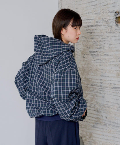 【WHIMSIC】格紋拉鍊連帽襯衫