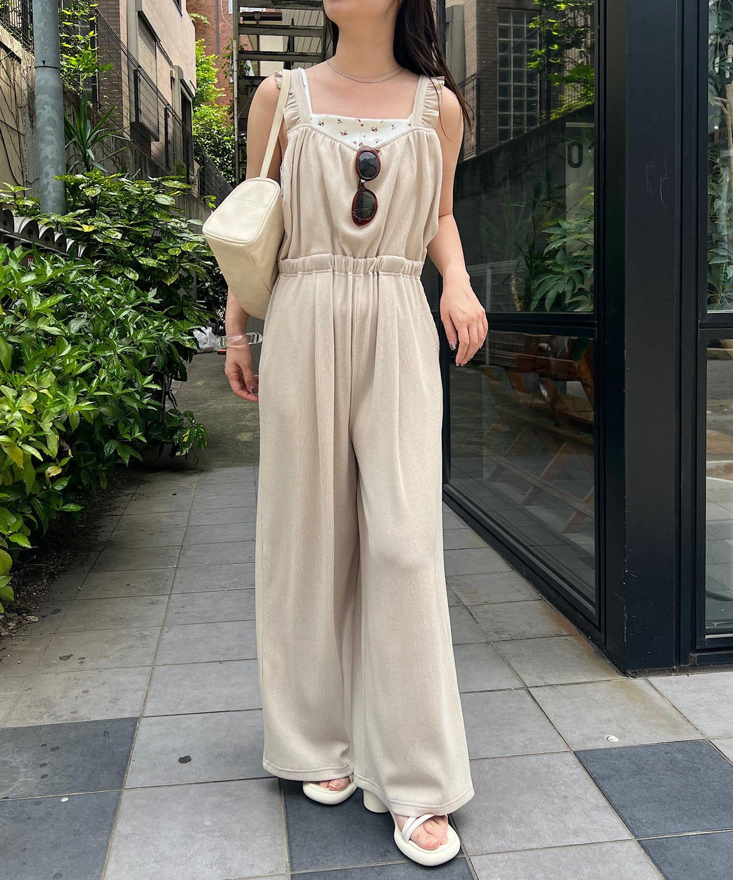 【2025春夏目錄/2尺碼展開/低身高尺碼】荷葉邊連體褲