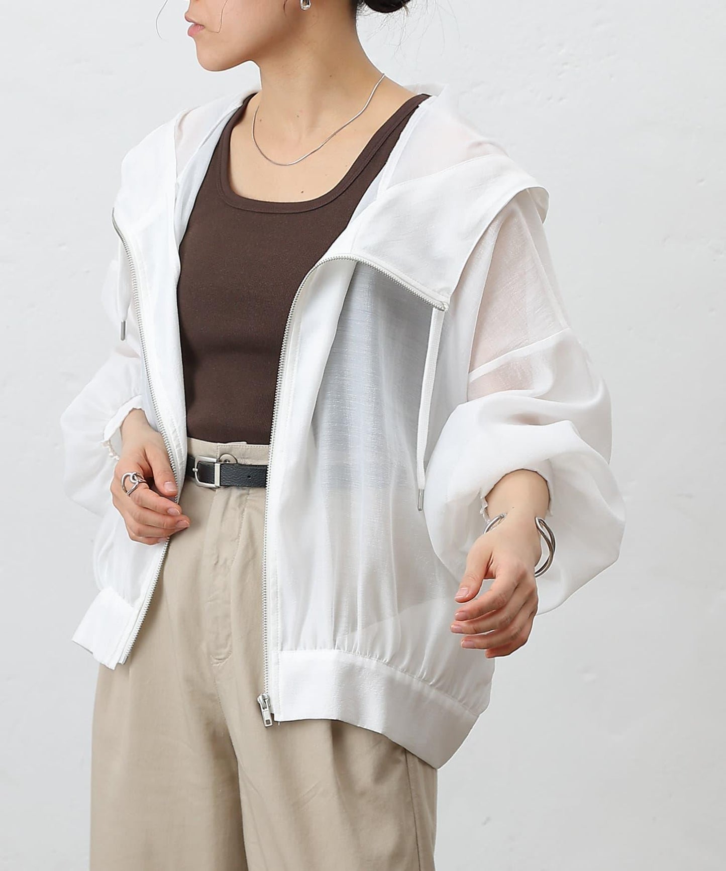 透明滌綸煮沸帶帽羽絨服