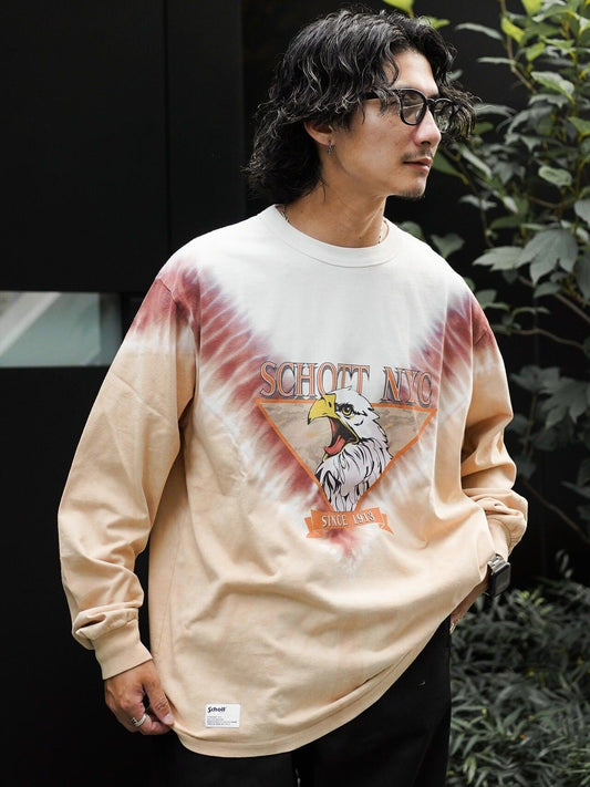 TIE-DYE 鷹圖案 長袖 T 恤