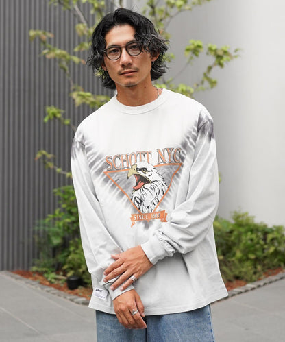 TIE-DYE 鷹圖案 長袖 T 恤