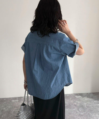 FR刺繡短袖襯衫
