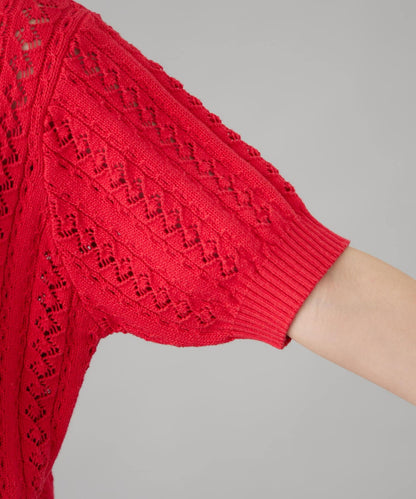 【GEVACO】透孔編織短袖開衫