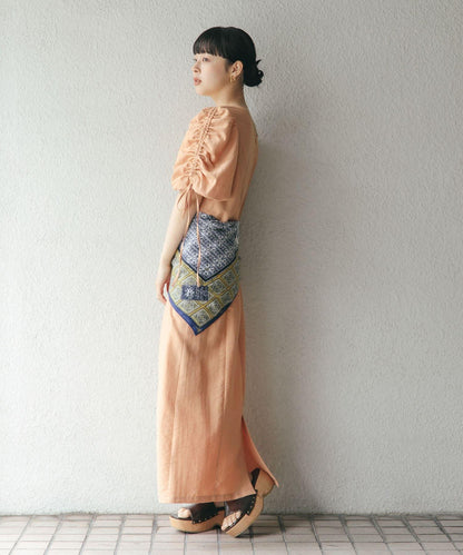 2尺碼可選抽繩袖連衣裙