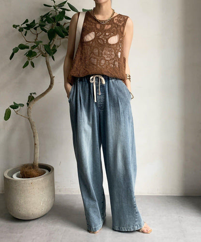 刺繡前後兩用蕾絲背心