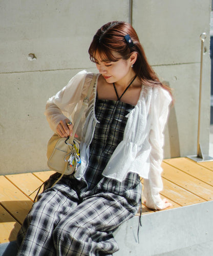 鏤空設計 2piece 揹帶褲套裝