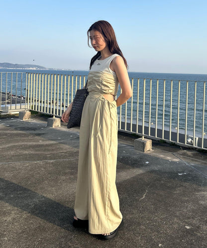 鏤空設計 2piece 揹帶褲套裝