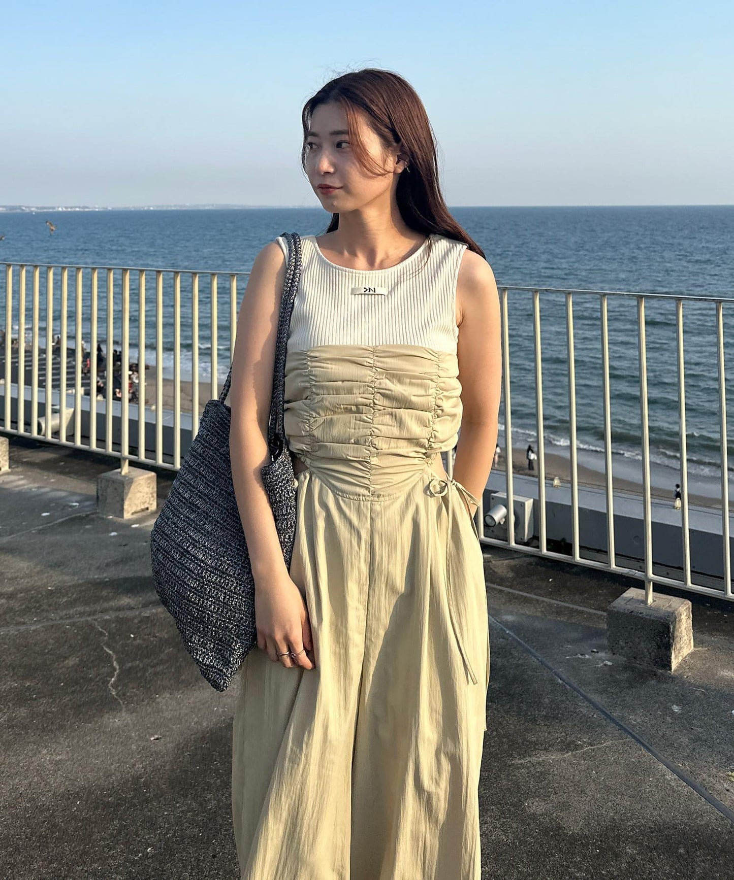 鏤空設計 2piece 揹帶褲套裝