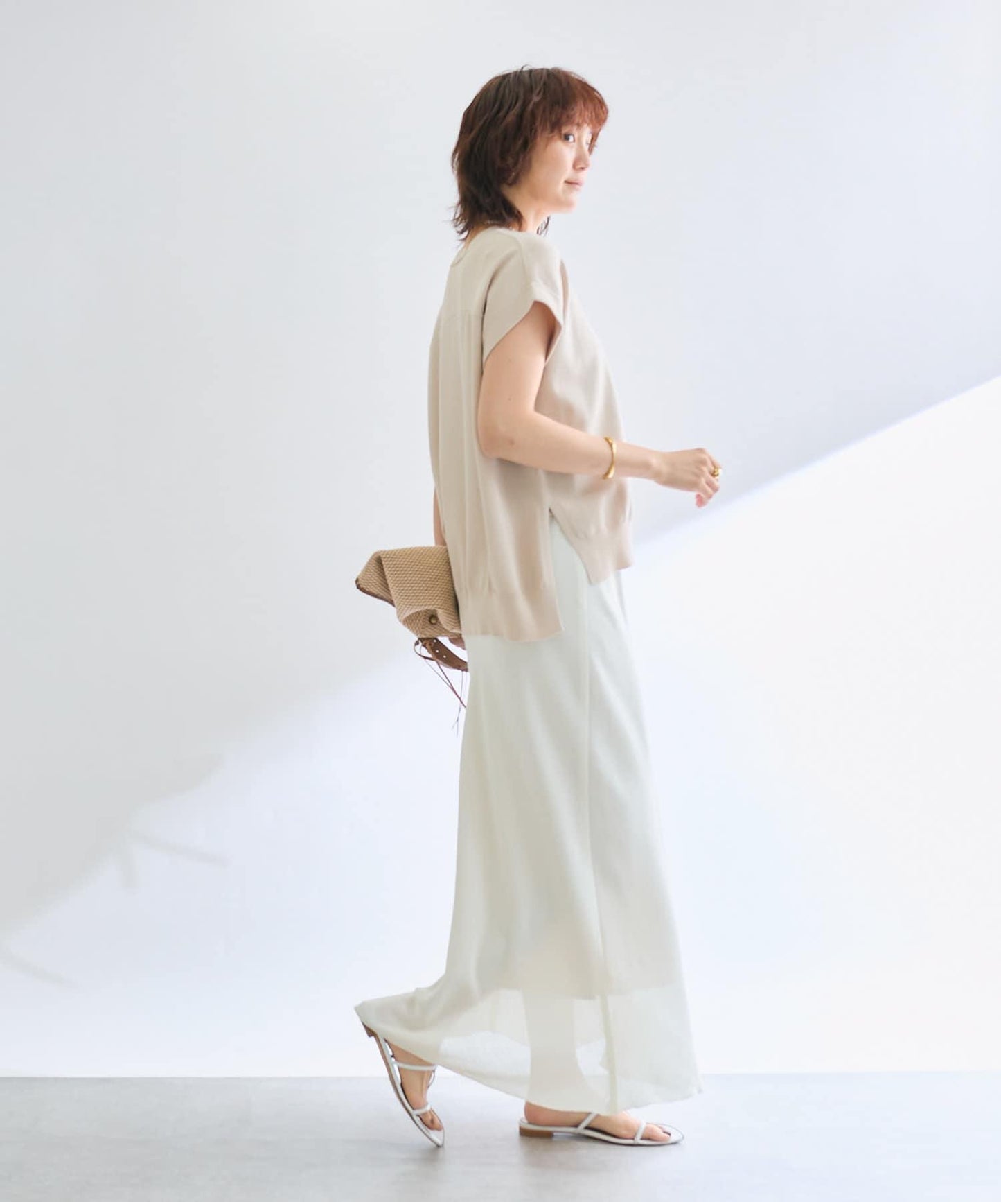 【接觸冷感】冰涼觸感肩部針織衫