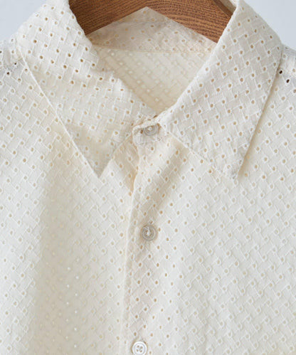 CIAOPANIC TYPY 中性提花刺繡蕾絲襯衫