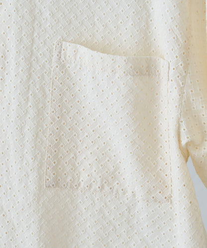 CIAOPANIC TYPY 中性提花刺繡蕾絲襯衫