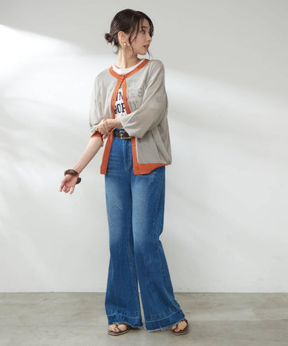 【@kana__18s精選】配色透明針織開衫