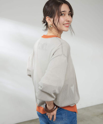 【@kana__18s精選】配色透明針織開衫