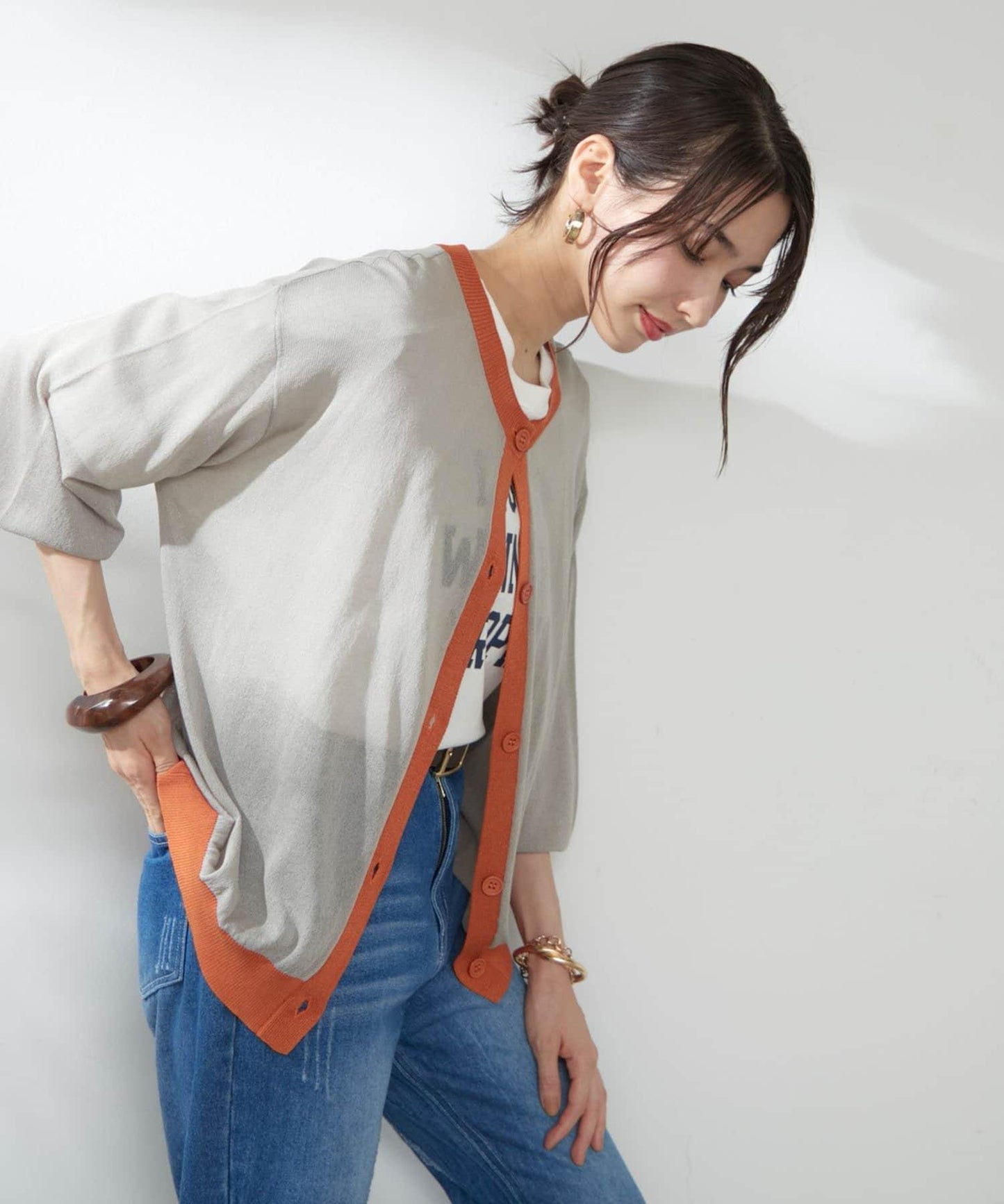 【@kana__18s精選】配色透明針織開衫