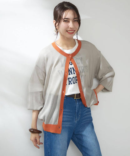 【@kana__18s精選】配色透明針織開衫