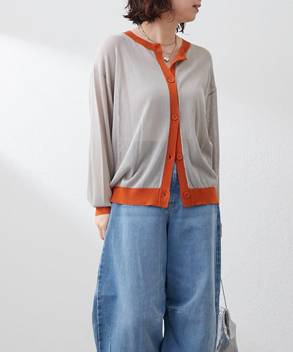 【@kana__18s精選】配色透明針織開衫