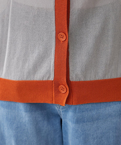 【@kana__18s精選】配色透明針織開衫