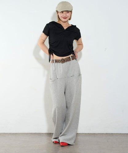 透視亨利領短袖帽衫