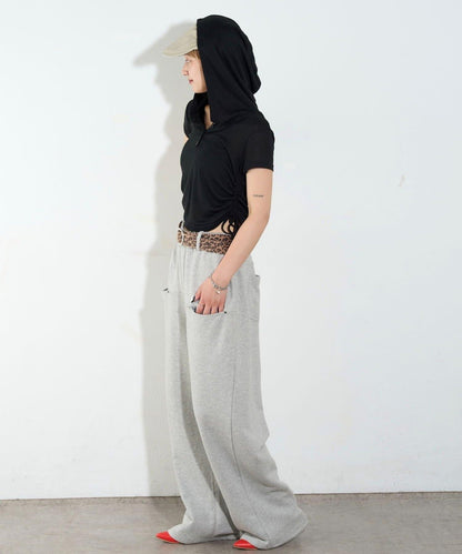 透視亨利領短袖帽衫