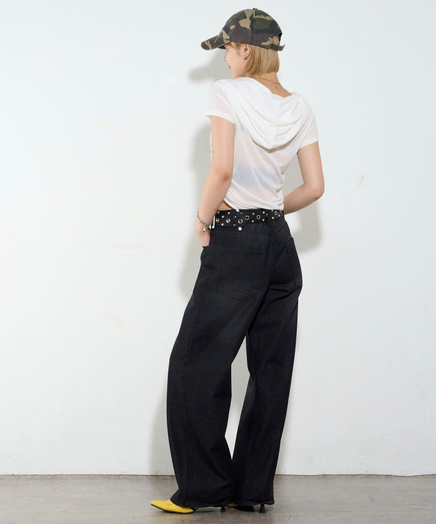 透視亨利領短袖帽衫