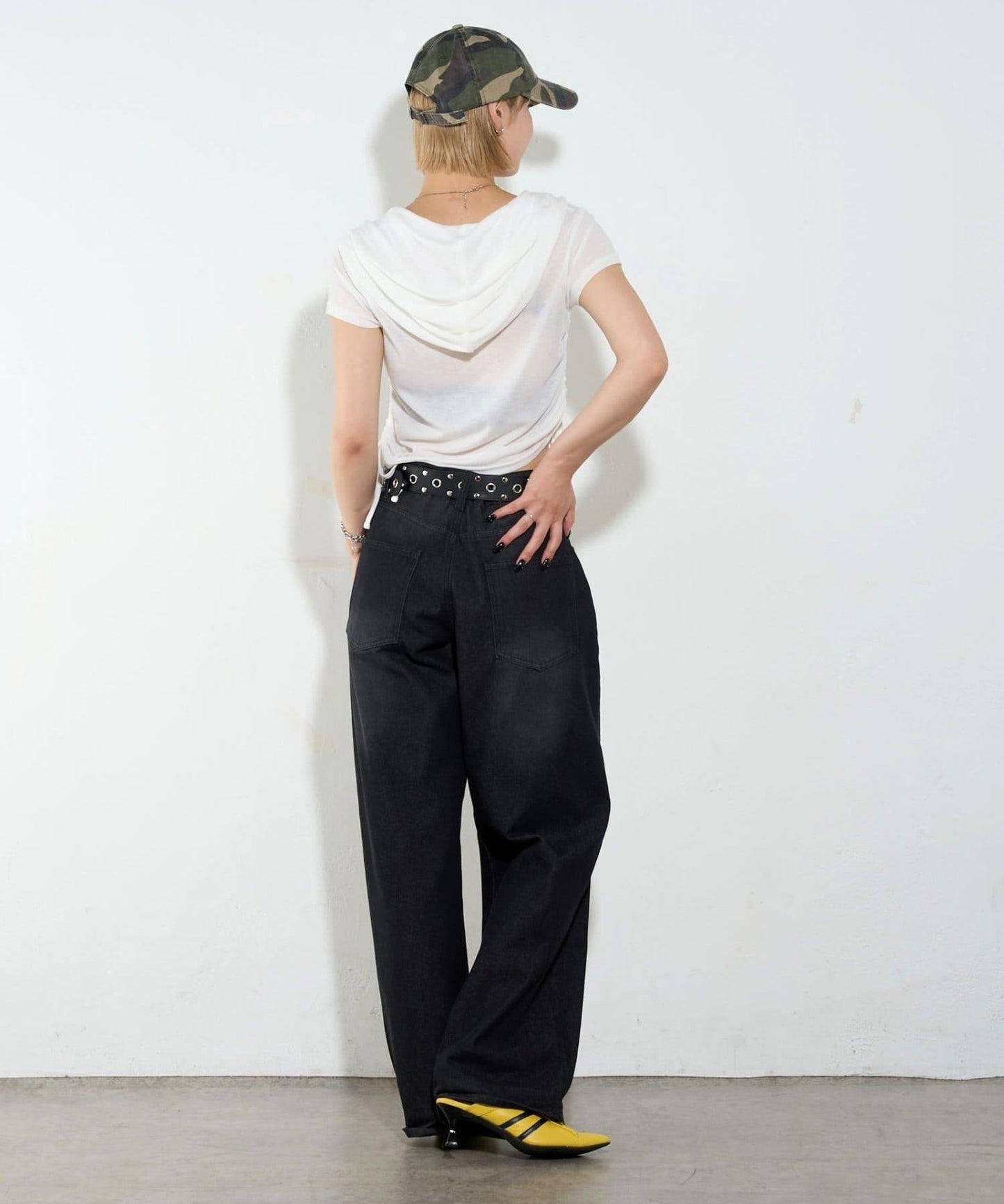 透視亨利領短袖帽衫