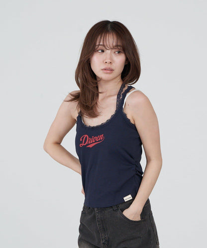 蕾絲Logo帶胸墊疊穿吊帶背心