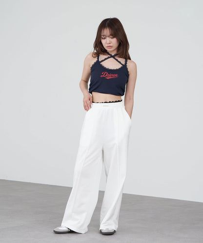 蕾絲Logo帶胸墊疊穿吊帶背心