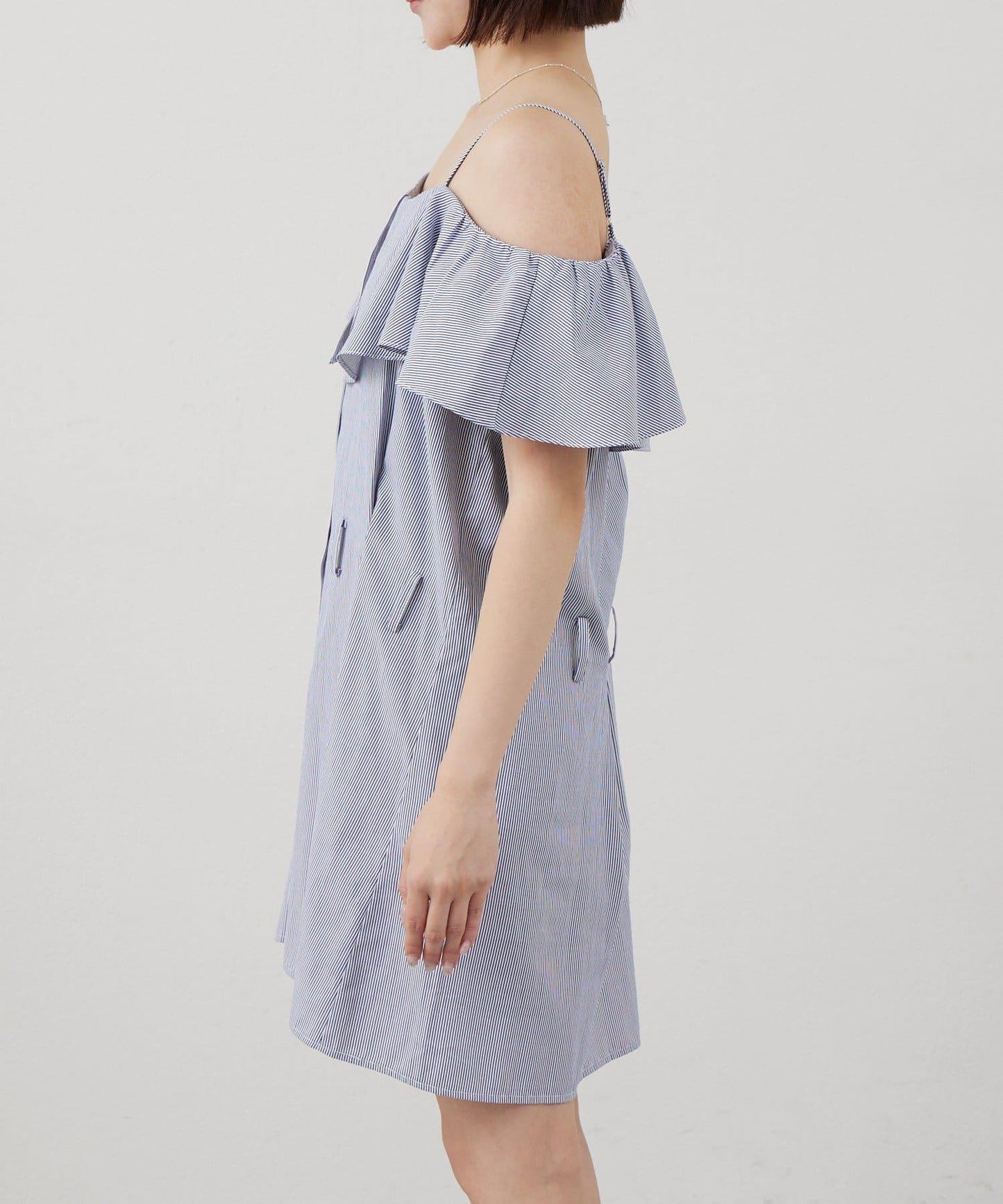 mline 露肩襯衫風 迷你連衣裙