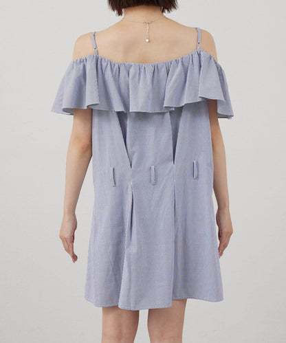 mline 露肩襯衫風 迷你連衣裙