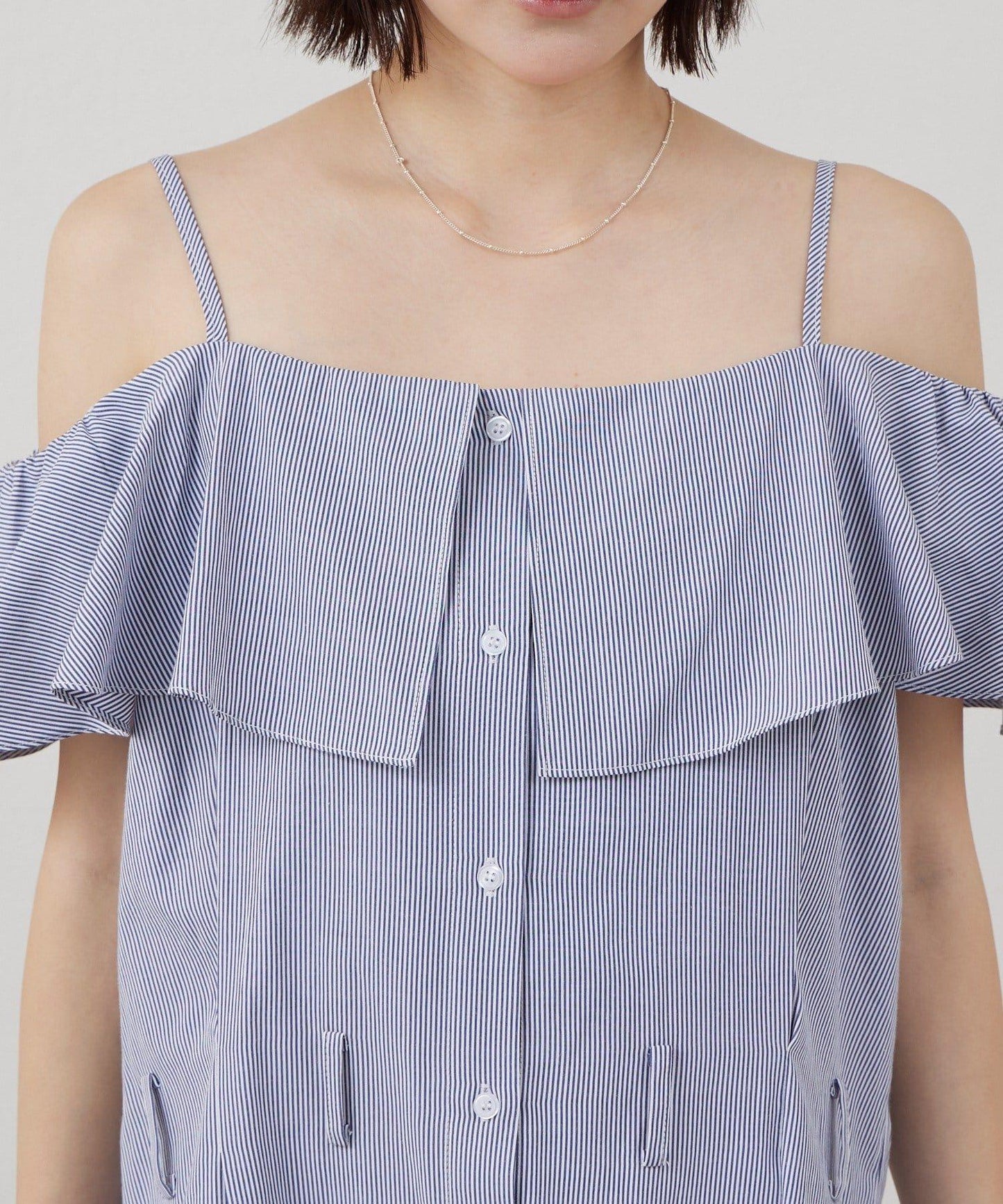 mline 露肩襯衫風 迷你連衣裙