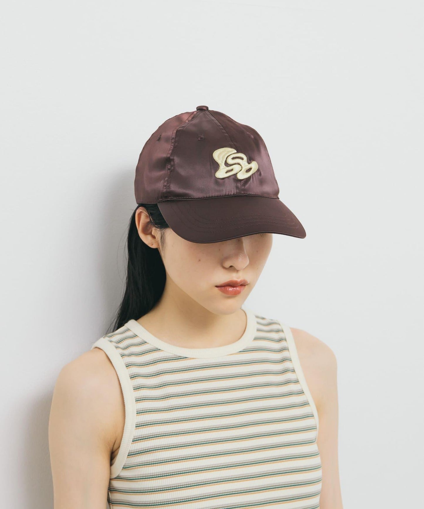 立體刺繡緞面棒球帽