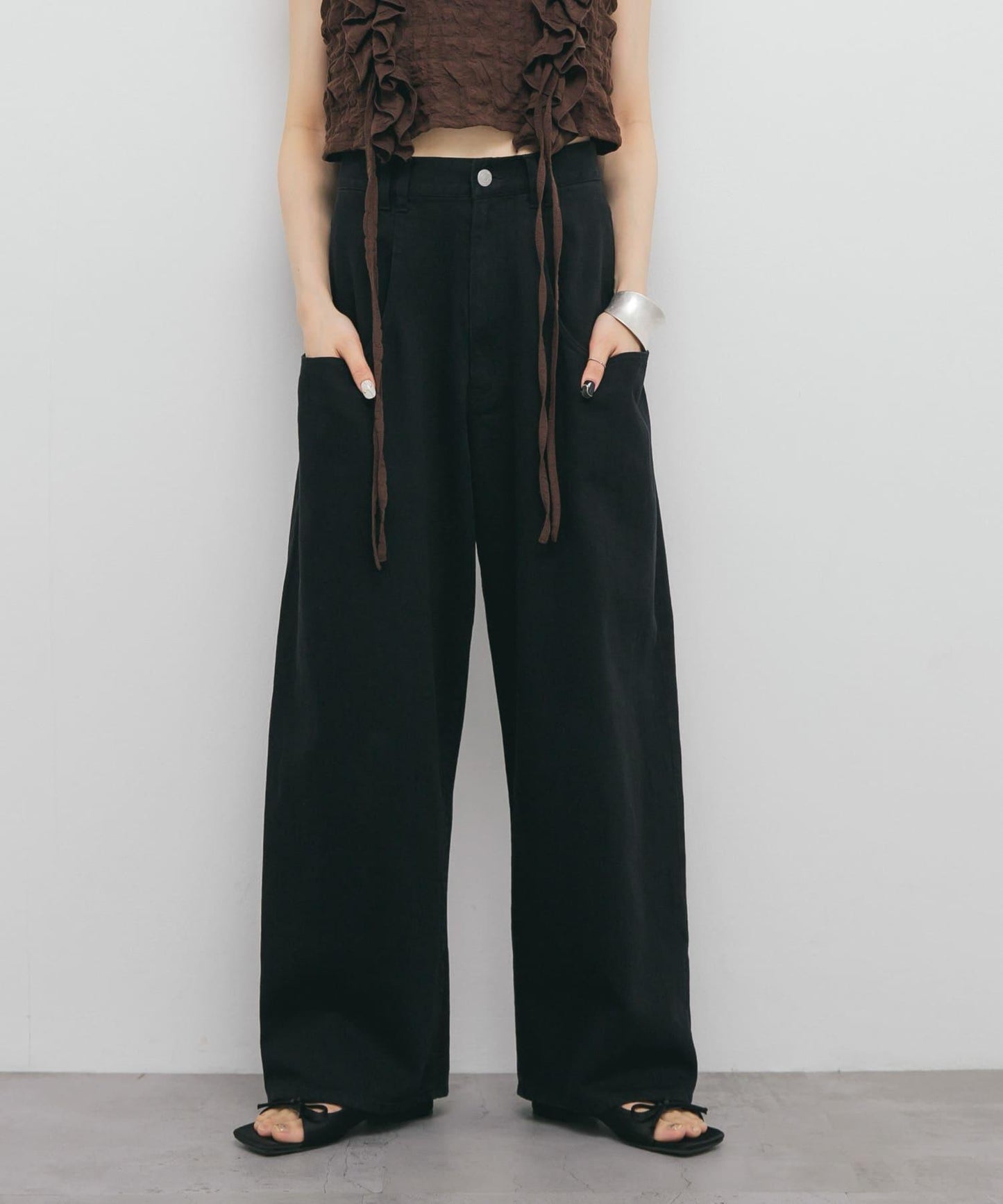 3尺碼可選大口袋設計斜紋長褲